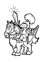 A coloring page of middle ages